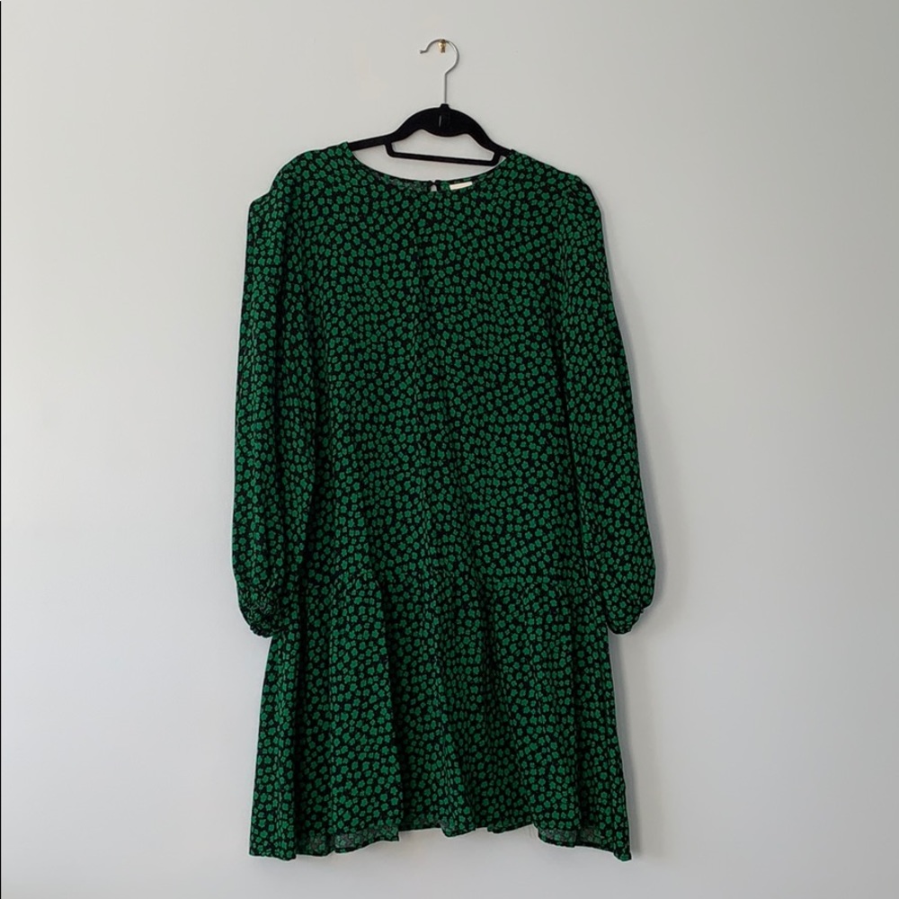 H&M green floral printed dress